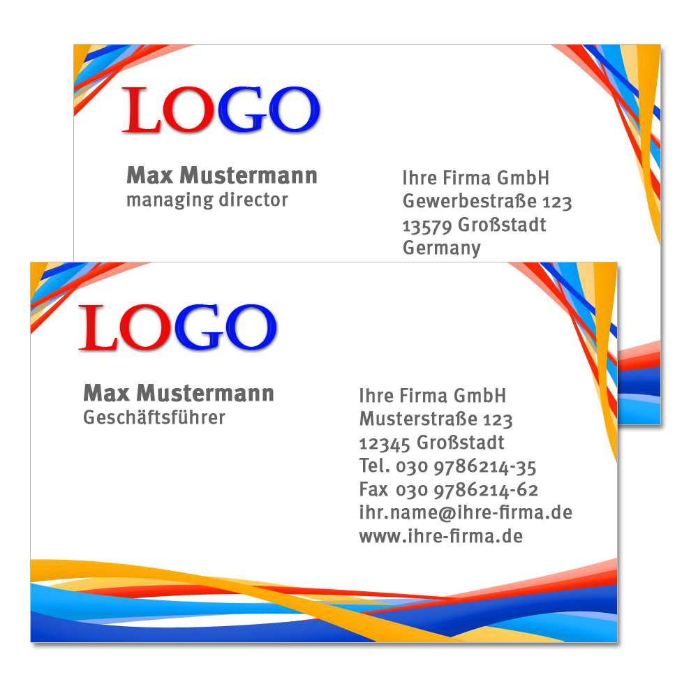 beid-seitig ⭐Premium Visitenkarten-Druck & Gestaltung 350g/qm 4/4 Farb-Druck 